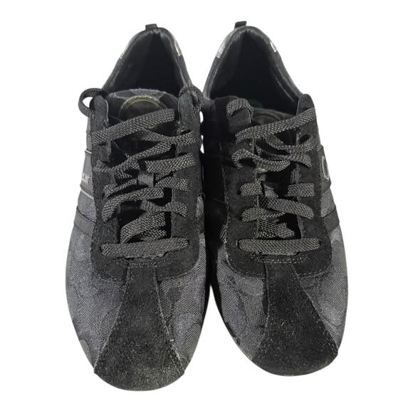 Coach Henrietta Signature C Monogram Sneakers Black Jacquard Leather Women’s 8B - Picture 3 of 8